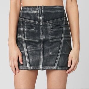 NWT BLANKNYC Metallic Heart Denim Mini Skirt Size 25